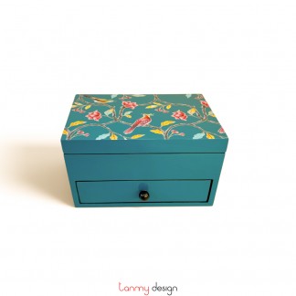 Mini rectangle cabinet with flowers and leaves - different designs 14*22*H12cm